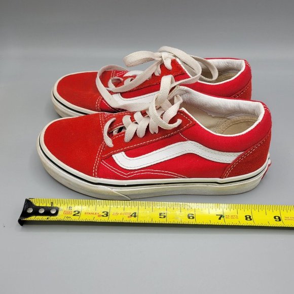 VANS Off the Wall Pre-owned Red Suede Tie Sneakers - sz. 2 - Picture 9 of 11
